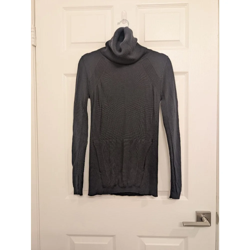Lululemon Sweat & Savasana Sweater Black Ribbed Turtleneck S